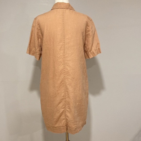 Everlane Linen Notch Collar Short Sleeve Shirt Dress - Picture 8 of 10